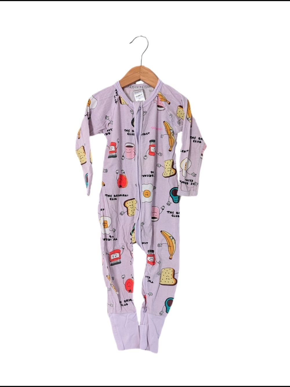 Bonds Baby Toddler Girl Lavender Breakfast Print Zip One-Piece